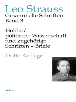 cover image of Hobbes' politische Wissenschaft und zugehörige Schriften – Briefe